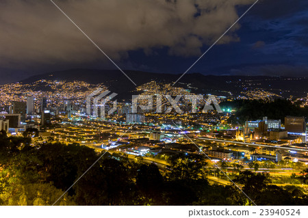 Medellin's city town night view 23940524