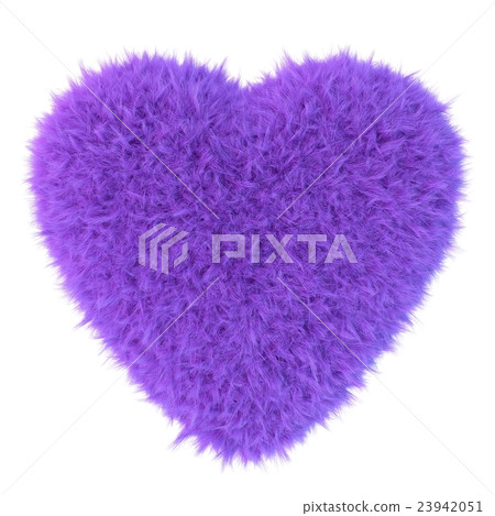 Purple fur heart, 3D render Purple fur heart, 3D render 23942051