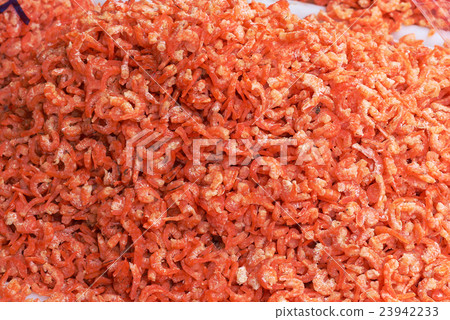 Plenty of dry shrimp at the market for sell Plenty of dry shrimp at the market for sell 23942233