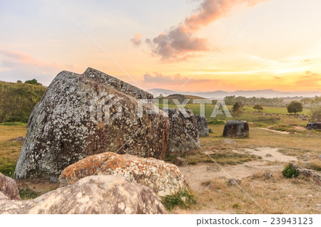 Plain of jars in Xiangkhoang, Laos 23943123