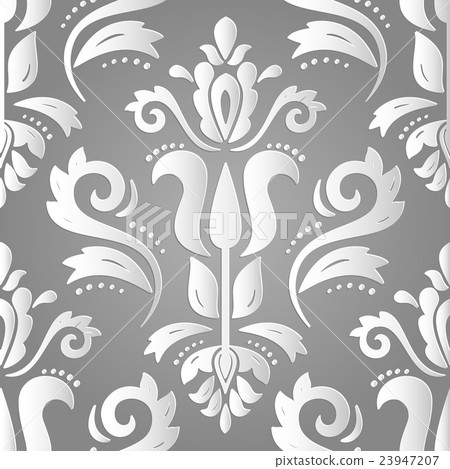 Seamless Vector Oriental Pattern With 3D Elements 23947207
