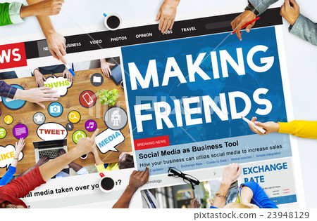 Making Friends Relationship Friendly Connection Concept Making Friends Relationship Friendly Connection Concept 23948129
