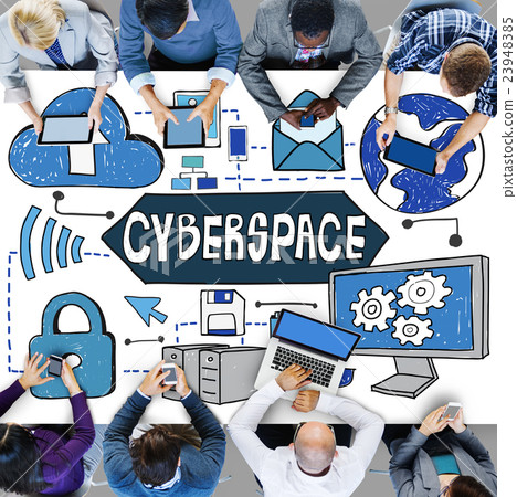 Cyberspace Technology Cyber Online Virtaul Reality Concept 23948385