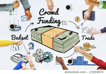 Crowd Funding Fundraising Financial Investment Support Concept Crowd Funding Fundraising Financial Investment Support Concept 23948633