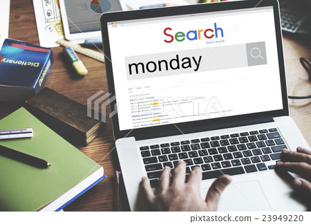 Monday Agenda Day Workday Calender Concept 23949220
