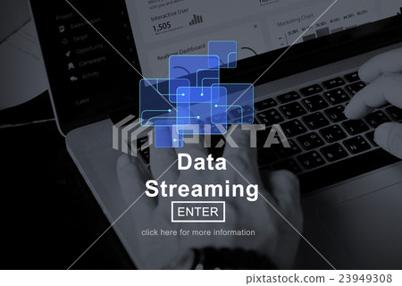Data Streaming Online Technology Website Concept 23949308