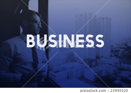 Businessman Holding coffee Thinking Relax Concept 23949320