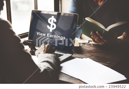 View Earnings Money Accounting Financial Concept View Earnings Money Accounting Financial Concept 23949522