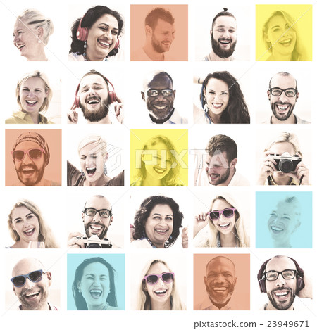 People Set of Faces Diversity Human Face Concept 23949671