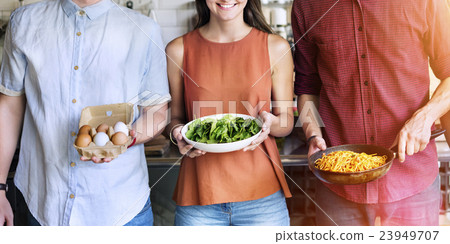 Friends Kitchen Cooking Dining Togetherness Concept Friends Kitchen Cooking Dining Togetherness Concept 23949707