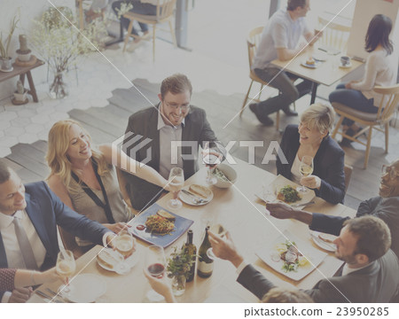 Business People Party Cheers Enjoying Food Concept 23950285