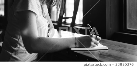 Woman Writing Thinking Working Concept Woman Writing Thinking Working Concept 23950376