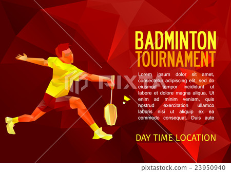 Badminton player, vector illustration with empty Badminton player, vector illustration with empty 23950940