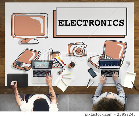 Electronics Gadget Connection Multi-tasking Concept 23952243