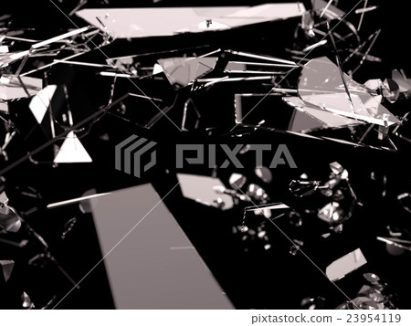 Pieces of destructed Shattered glass Pieces of destructed Shattered glass 23954119
