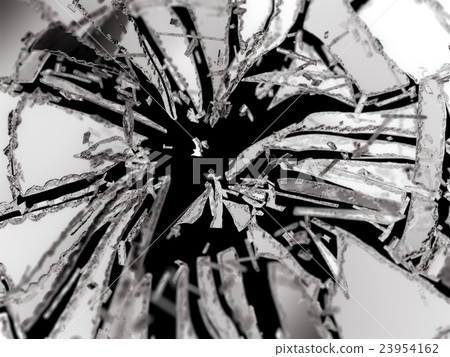 Shattered or broken glass Pieces isolated on black Shattered or broken glass Pieces isolated on black 23954162