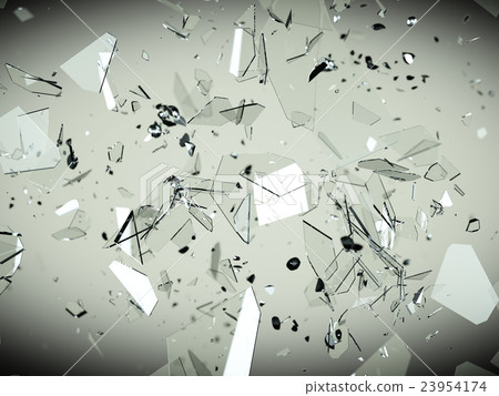 Splitted or cracked glass pieces Splitted or cracked glass pieces 23954174