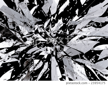 Splitted or Shattered glass isolated Splitted or Shattered glass isolated 23954175