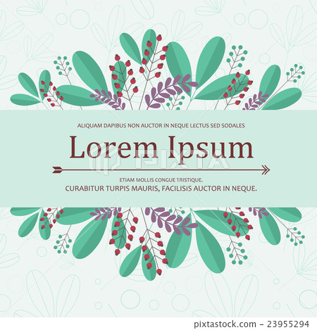 Decorative composition with leaves and berries on 23955294