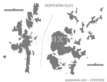 Northern Isles Scotland Map grey Northern Isles Scotland Map grey 23955958