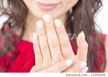 女性美容手部護理美甲沙龍圖像身體部分白色背眼無 23958289
