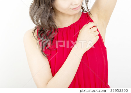 美女形像中間除去脫毛穆達頭髮通用不看身體部位白背 23958290