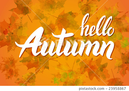 nature leaf. Hello, Autumn. Watercolor orange 23958867