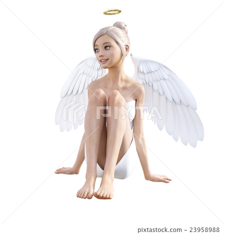 Pose a cute angel perming3DCG illustrations material Pose a cute angel perming3DCG illustrations material 23958988