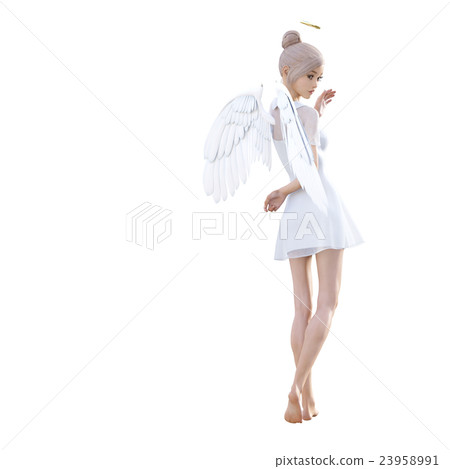 Pose a cute angel perming3DCG illustrations material 23958991