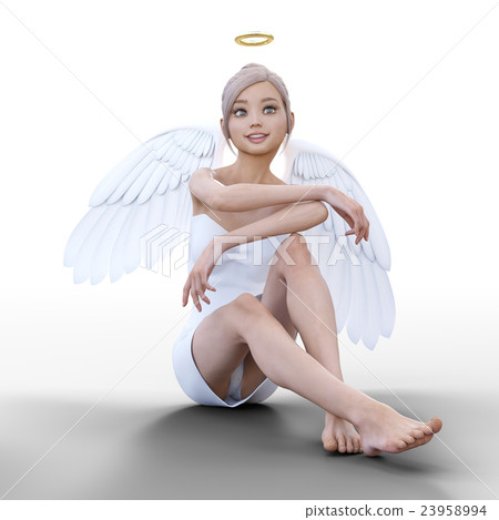 構成一個可愛的天使perming3DCG插圖素材 構成一個可愛的天使perming3DCG插圖素材 23958994