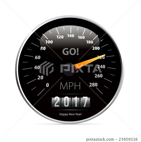 Calendar 2017 in speedometer car. Calendar 2017 in speedometer car. 23959316