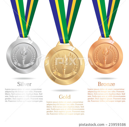 Gold medal, Silver medal , and  Bronze medal 23959386