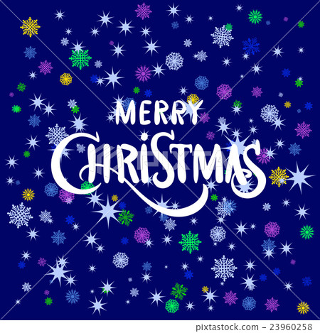 Vector merry Christmas greeting card blue 2016 - Stock Illustration ...