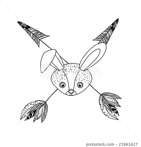 animal drawing style boho icon 23961627