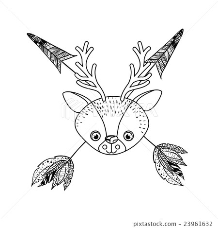 animal drawing style boho icon 23961632