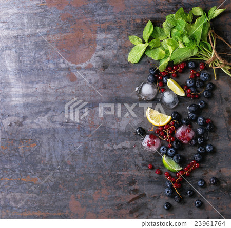 Berries, lime, mint and ice 23961764