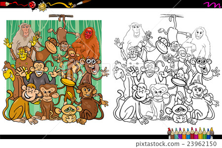 monkey characters coloring book 23962150