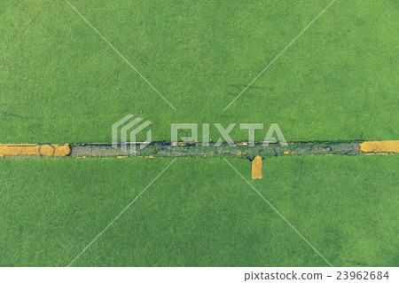 Defects in ground. Damaged lines in outdoor court Defects in ground. Damaged lines in outdoor court 23962684