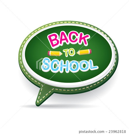 Back to school label on green speech bubble Back to school label on green speech bubble 23962818