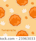 Pumpkin pie with leaves seamless pattern 23963033
