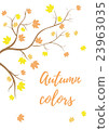 Autumn branch with falling leaves 23963035