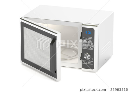 silver microwave oven, 3D rendering 23963316