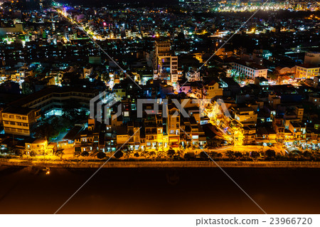 Panoramic view of Ho Chi Minh city by night 23966720