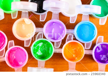 set of colorful paints close-up 23968340