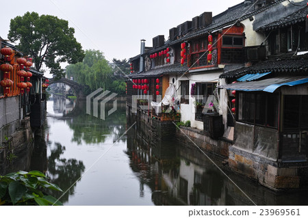 Western Tang Water Village Landscape 23969561