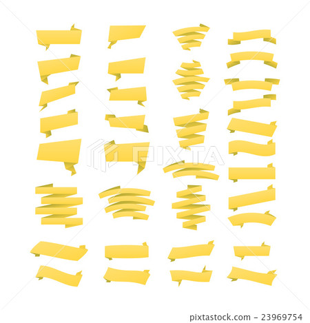 Vector Yellow ribbons set. Elements isolated 23969754