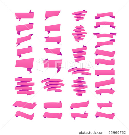 Ribbons vintage vector set in light and dark pink - Stock Illustration ...
