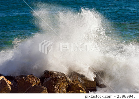 Wave Splashing - Liguria Italy Wave Splashing - Liguria Italy 23969943