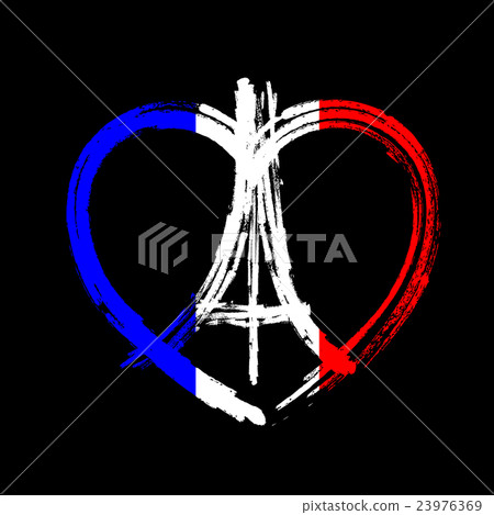 Freehand sketch illustration of Eiffel Tower. 23976369