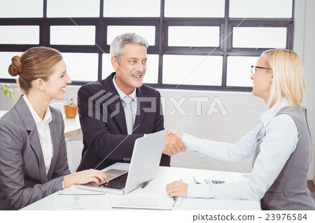 Business people handshaking with client 23976584